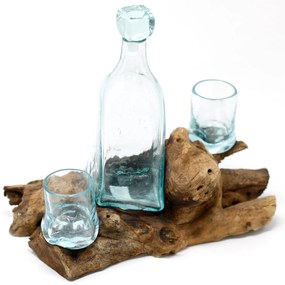 Roztavené sklo na dreve - Whisky set