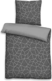 Obliečky Hugo 140x200 cm, renforcé sivé geometrické%