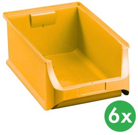 Plastové boxy PLUS 5, 310 x 500 x 200 mm, žlté, 6 ks