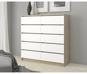 Komoda K140 10SZ sonoma / biela