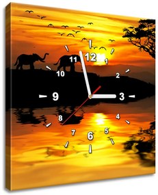 Gario Obraz s hodinami Afrika Rozmery: 30 x 30 cm