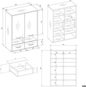 Horná závesná skrinka do kúpeľne Nina 66 cm biela
