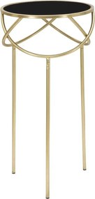 Príručný stolík Ring 40 cm čierno-zlatý