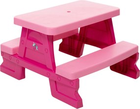 Záhradný stôl a lavice pre deti Dorex Pink