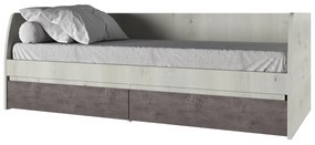 Jednolôžková posteľ 90 cm Norine (jelša polárna + onyxová) (s roštom). Vlastná spoľahlivá doprava až k Vám domov. 1053118