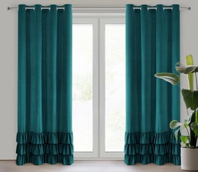 ZATEMŇOVACÍ ZÁVES NA KRÚŽKOCH MEGI 140X250 CM TMAVOTYRKYSOVÁ