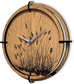 Drevené nástenné hodiny do obývačky prírodný dizajn | SENTOP HDF0587-OAK