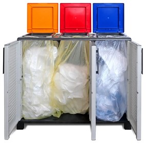 ARTPLAST Skriňa na triedený odpad Linea Family 3dv/3víka-farebná Poškodený obal: Nie