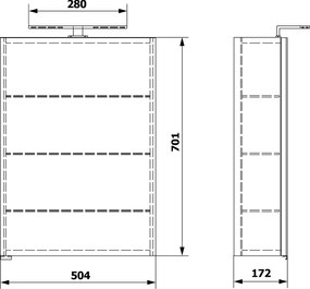 Sapho Sapho, RIWA galérka s LED osvetlením, 50x70x17cm, dub Alabama, RIW050-0022