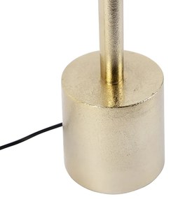 Stolná lampa v štýle Art Deco s červeným zamatovým tienidlom 35 cm - Diverso