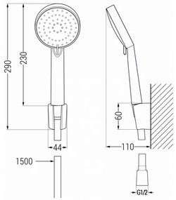 Ruční sprchový set MEXEN R-75 chromový