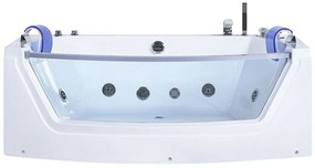 Vírivá vaňa s LED osvetlením 175 x 85 cm biela FUERTE Beliani