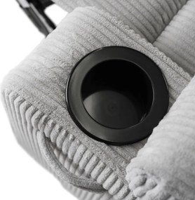 Masážne kreslo BOX s polohovaním, sivé manšestrové