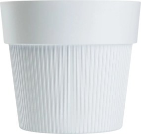 PLASTOVÝ KVETINÁČ SILVA LINE 20X17,5 CM BIELA