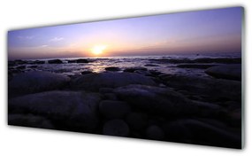 Obraz na akrylátovom skle Kamene more príroda 125x50 cm