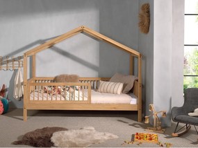 Domčeková detská posteľ z dubového dreva s roštom v prírodnej farbe 90x200 cm Forrest – Vipack