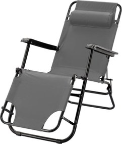 SKLADACIA ZÁHRADNÁ STOLIČKA S OPIERKOU HLAVY, ŠEDÁ *6896