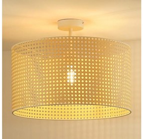 Duolla - Prisadený luster ROLLER RATTAN 1xE27/15W/230V pr. 45 cm béžová