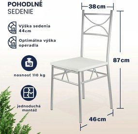 Jedálenská súprava PAUL, 5-dielna, zamatovo biela Jurhan