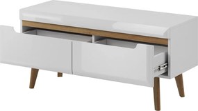 Televízna skrinka Nordi, 107 cm, dub riviera/biely lesk