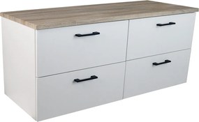 Comodo Kúpeľňová skrinka pod doskové umývadlo Agria NEW W 120-HD - biela/dub sonoma