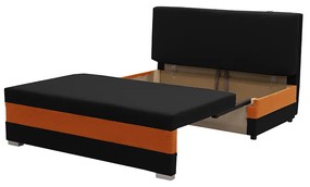 Rozkladacia dvojmiestna pohovka GUSTO 2 Čierna/Oranžová