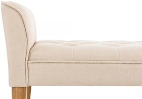Lavica Cleopatra Chaiselongue látka, nohy antik svetlé - Krémová