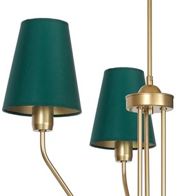 Luster Victoria, 3x zelené textilné tienidlo, g