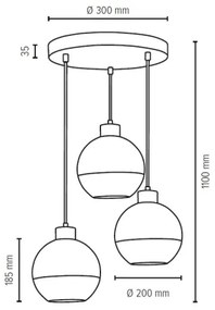 Spot-Light 1860374R - Luster na lanku LINEA 3xE27/60W/230V