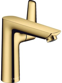 HANSGROHE Talis E páková umývadlová batéria s odtokovou súpravou s tiahlom, výška výtoku 133 mm, leštený vzhľad zlata, 71754990