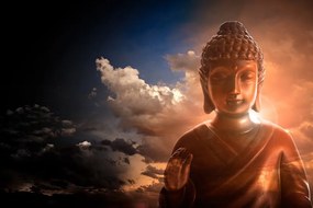 Samolepiaca tapeta Budha medzi oblakmi - 150x100