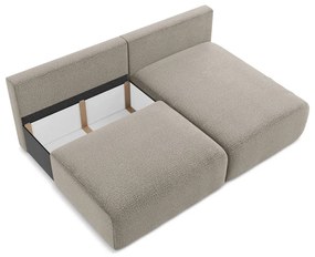 Béžová rozkladacia/s úložným priestorom rohová pohovka (pravý roh) Kalena – Makamii