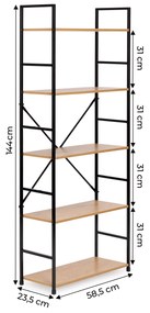 ModernHome široký regál LOFT s 5 policami