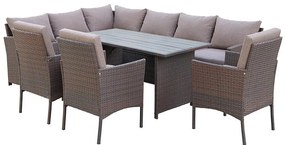 Komplet technoratanový Catania hnedá