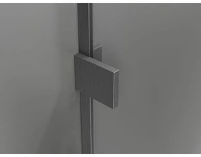 Mexen, Mexen Lunar L výklopné pravé sprchové dvere 135 cm, priehľadné, pištoľovo šedé kartáčované - 834L-135-000-66-00-P