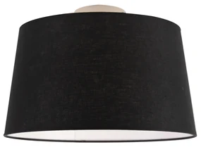 Moderné stropné svietidlo biele s čiernym tienidlom 35 cm - Combi