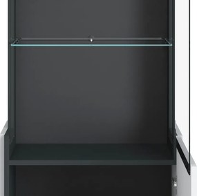 Vysoká vitrína Campania 60 cm, biela/antracit, pravá