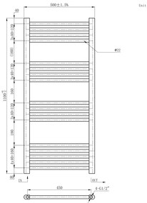 Erga Basic, vykurovacie teleso 1100x500 mm, 434 W, biela, ERG-LAV-BASIC-11050-WH