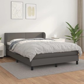 Boxspring posteľ s matracom sivá 140x200 cm umelá koža 3127197