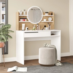 Toaletný stolík Houseland Ainaly dub Castello/biely