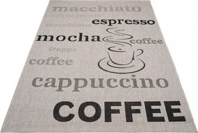 Sisalový PP koberec COFFEE - sivý/čierny