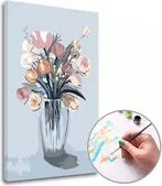 Maľovanie podľa čísel RUŽOVÁ KYTICA VO VÁZE