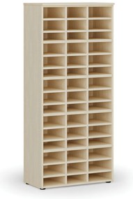 Triediaci regál PRIMO WOOD, 800 x 420 x 1781 mm, 45 priehradok, breza