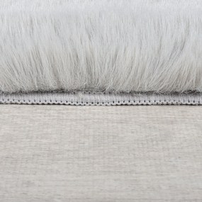 Flair Rugs, Kusový koberec Ivy Faux Fur Grey, 120x170, šedá, obývacia izba