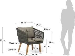 Súprava záhradného nábytku z akáciového dreva Kave Home Inti