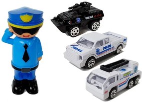 Lean Toys Policajné autíčko a garáž 2v1 s príslušenstvom – svetelné a zvukové efekty