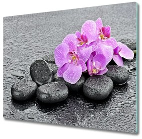 Sklenená doska na krájanie Orchidey kamene 60x52 cm
