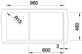 Blanco Metra XL 6 S, silgranitový drez 1000x500x190 mm, 1-komorový, jemná biela, BLA-527124