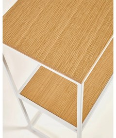 Biely/v prírodnej farbe konzolový stolík v dekore duba 30x120 cm Yoana – Kave Home