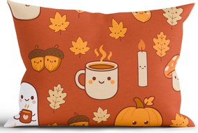 Bavlnená obliečka na vankúš Renforcé 40 × 60 cm - Strašidelná jeseň terakota